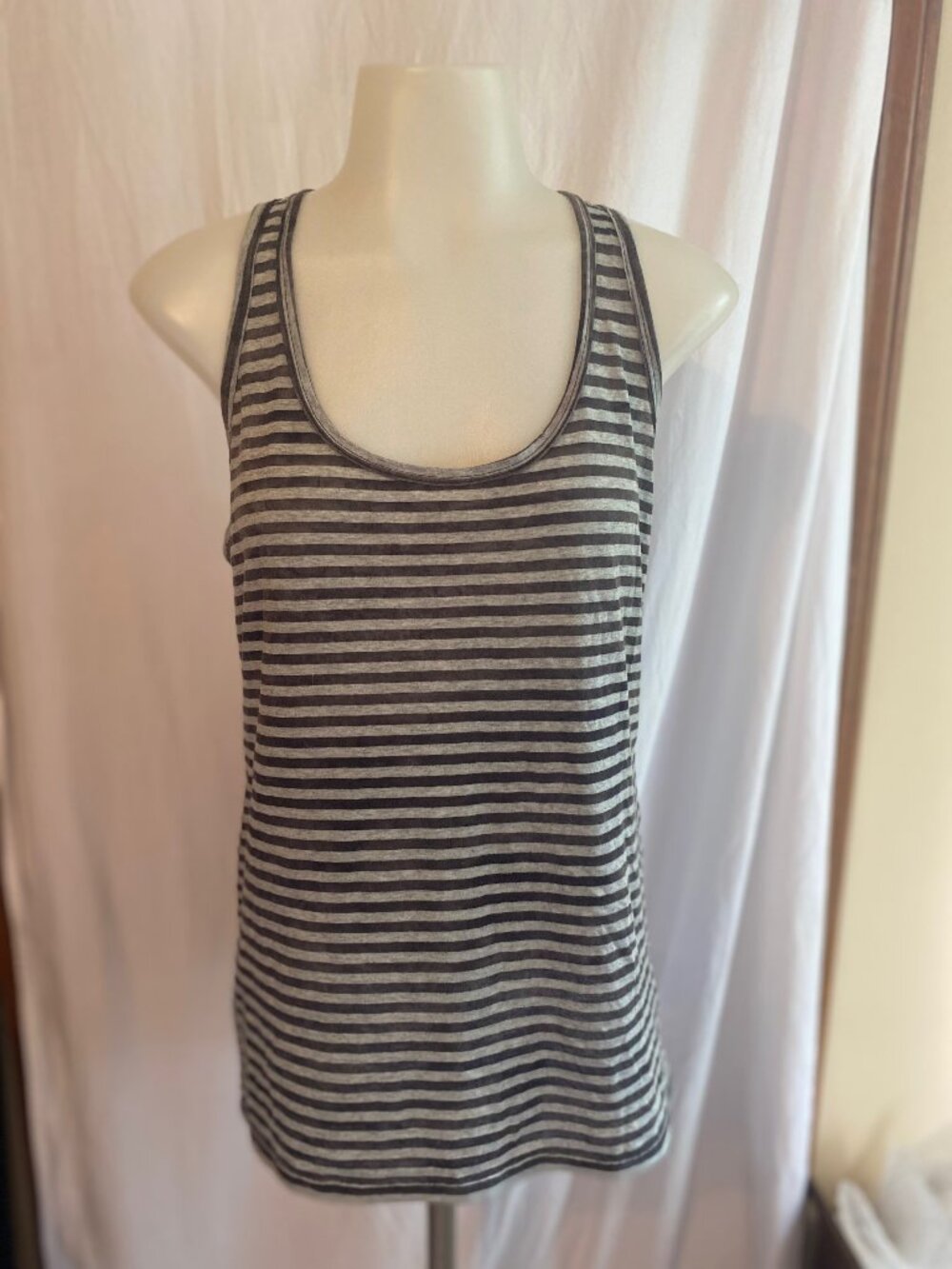 Converse One Star Gray And Black Striped Racerback Tank